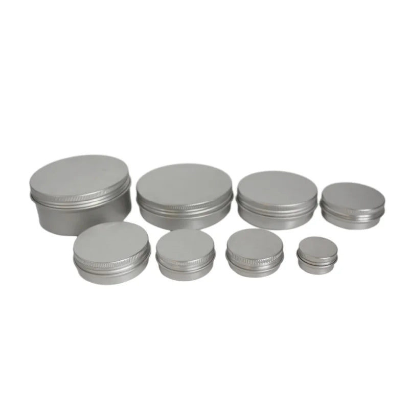 5g 10g 15g 25g 30g 50g 80g 100g 120g 150g 200g 250g 300g 500g Screw Top Metal Can Containers Empty Aluminum Jar Tin with Lids