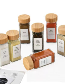 In Stock Glass Spice Jar with Shaker Lids 4oz Kitchen Seasoning Bottles with Label