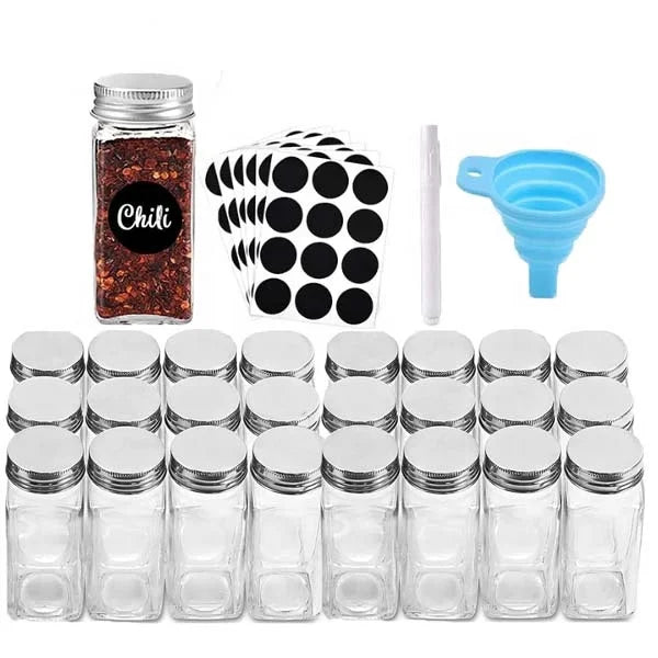 Seansoning Container Glass Aluminum Lid 12pcs 24pcs 4oz Spices Jars With Lids Wholesale - 图片 3