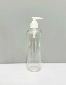 Round Plastic Pet Bottle Large Capacity 500ml with Pump clear Massage Liquid Soap Oil Bottle Wholesale