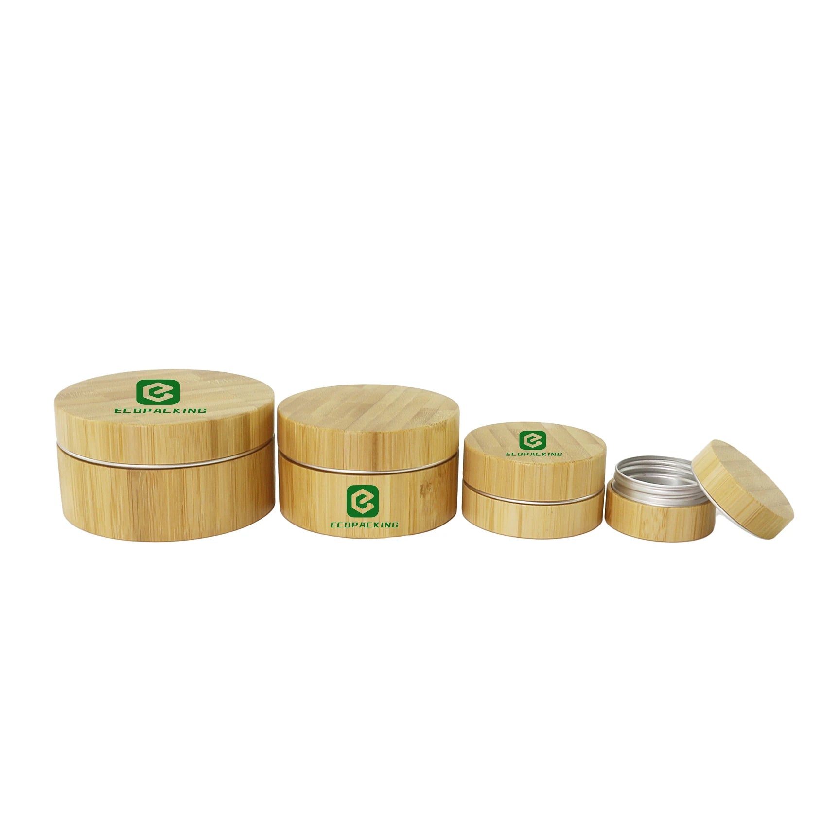 Eco-friendly 10ml 15ml 30ml 50ml 100ml 150ml Aluminum Jar with Bamboo Lid Cosmetic Cream Jar Bamboo Jars - 图片 5