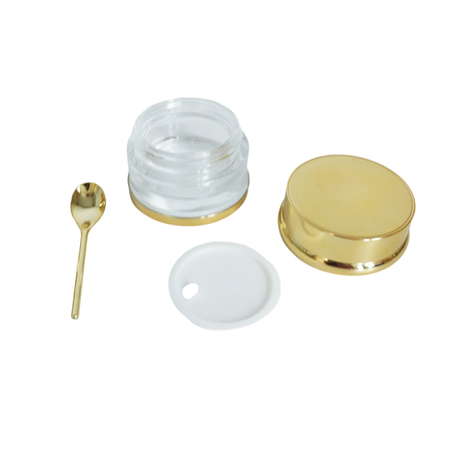 Luxury High-End 30ml 50ml 80ml Round Glass Cosmetic Cream Jars with Spatula Spoon for Eye Cream Mascara Skin Care Serums - 图片 5