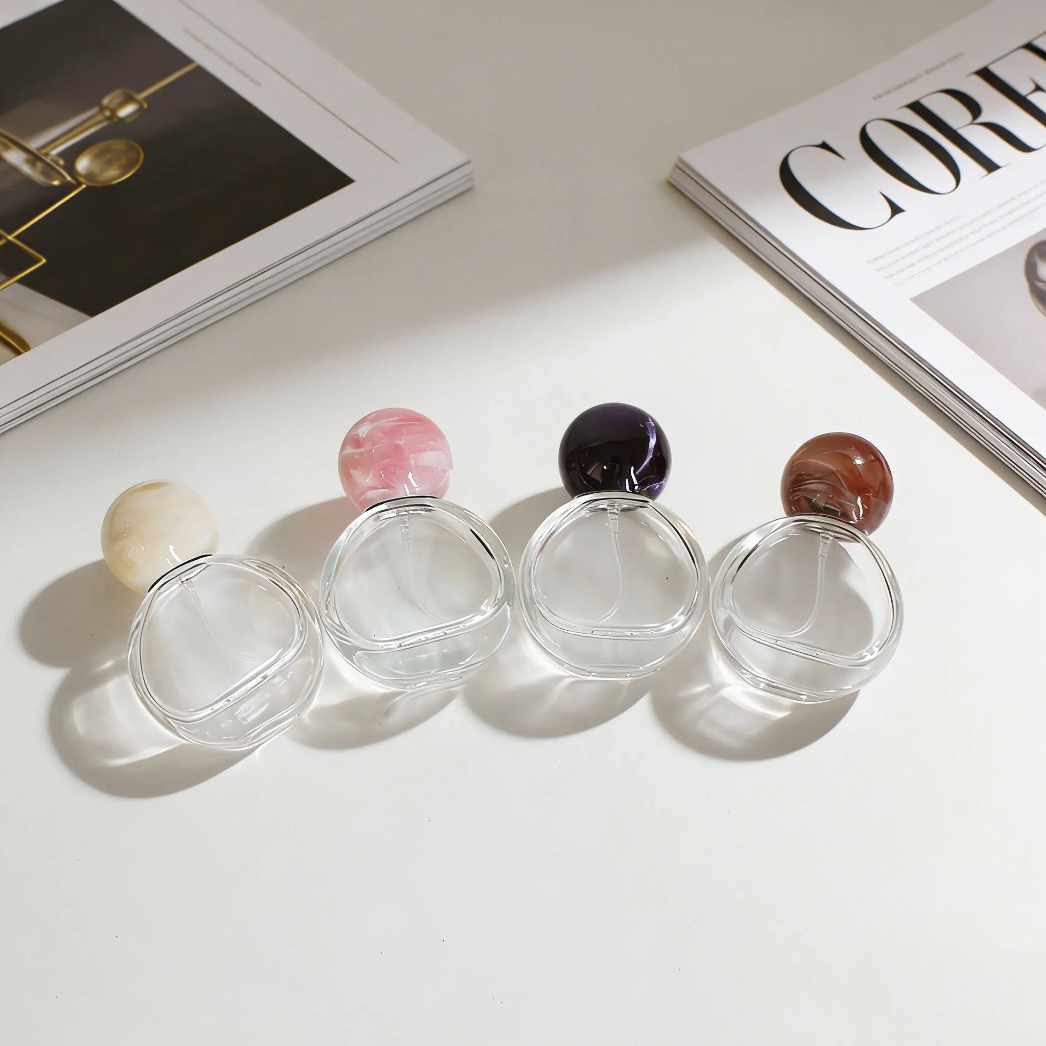 Hot Sale Glass Perfume Spray Bottle 25ml Ball Shape Perfume Container for Cosmetic Packaging - 图片 2