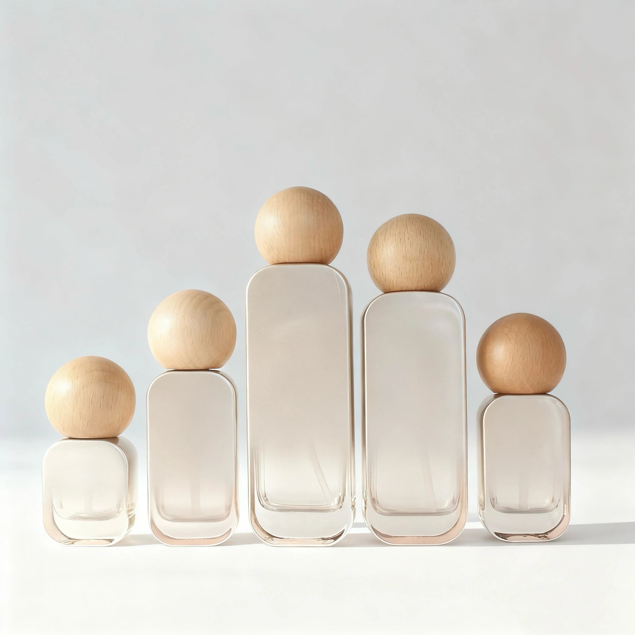Custom Color 20ml 30ml 50ml 100ml 120ml Pink Glass Serum Body Lotion Skincare Glass Pump Bottles Glass Cream Jar Sets - 图片 4