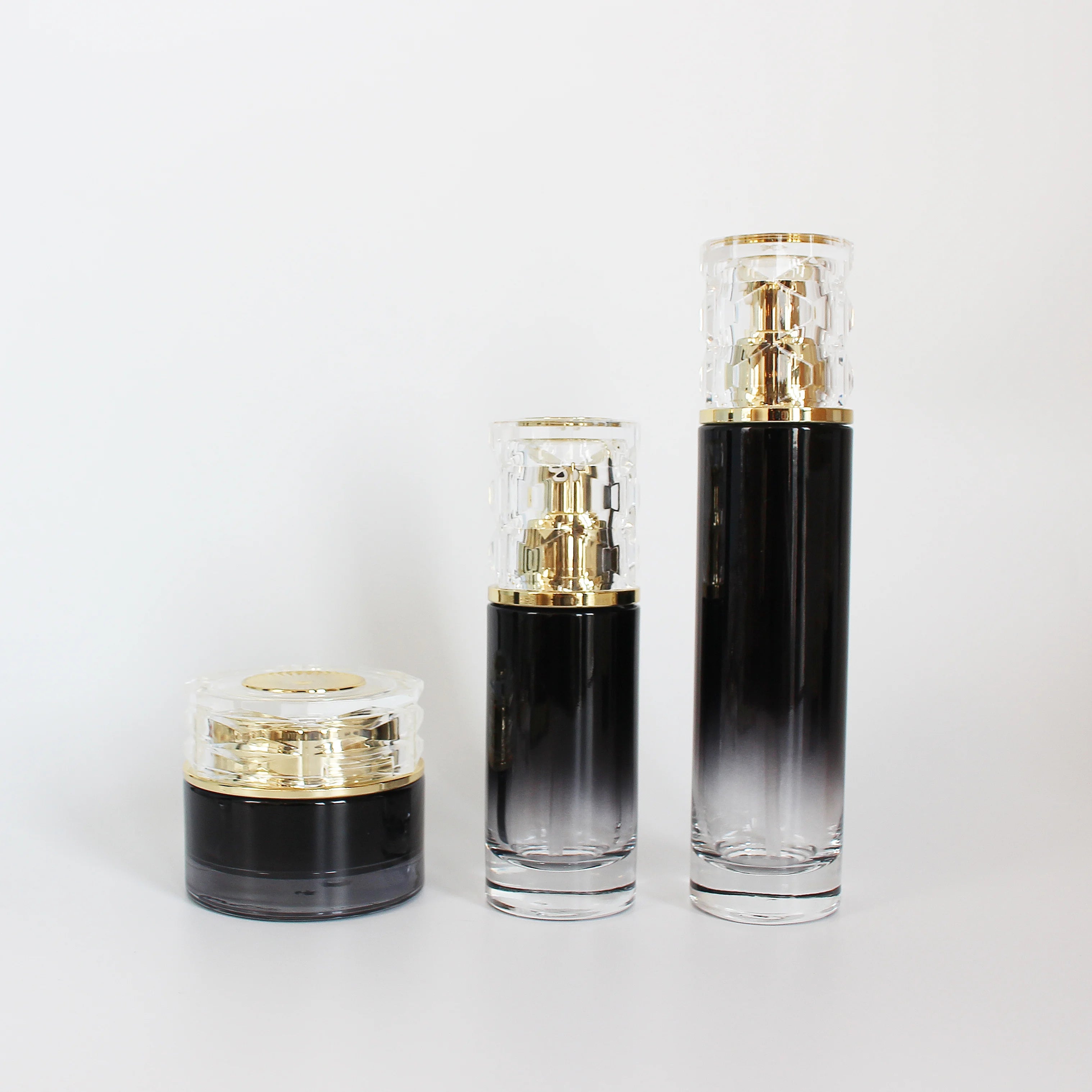 20ml 30ml 50ml 100ml 120ml Luxury Cosmetic Set Custom OEM Essential Oil Lotion Pump Spray Glass Bottle Glass Jar with Gold Cap - 图片 4