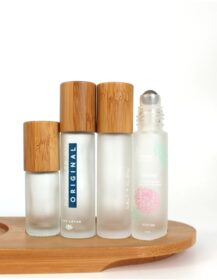 Hotsale 10ml Natural Frosted Bamboo Woo Lid Roll on Perfume Oil Glass Bottle Packaging