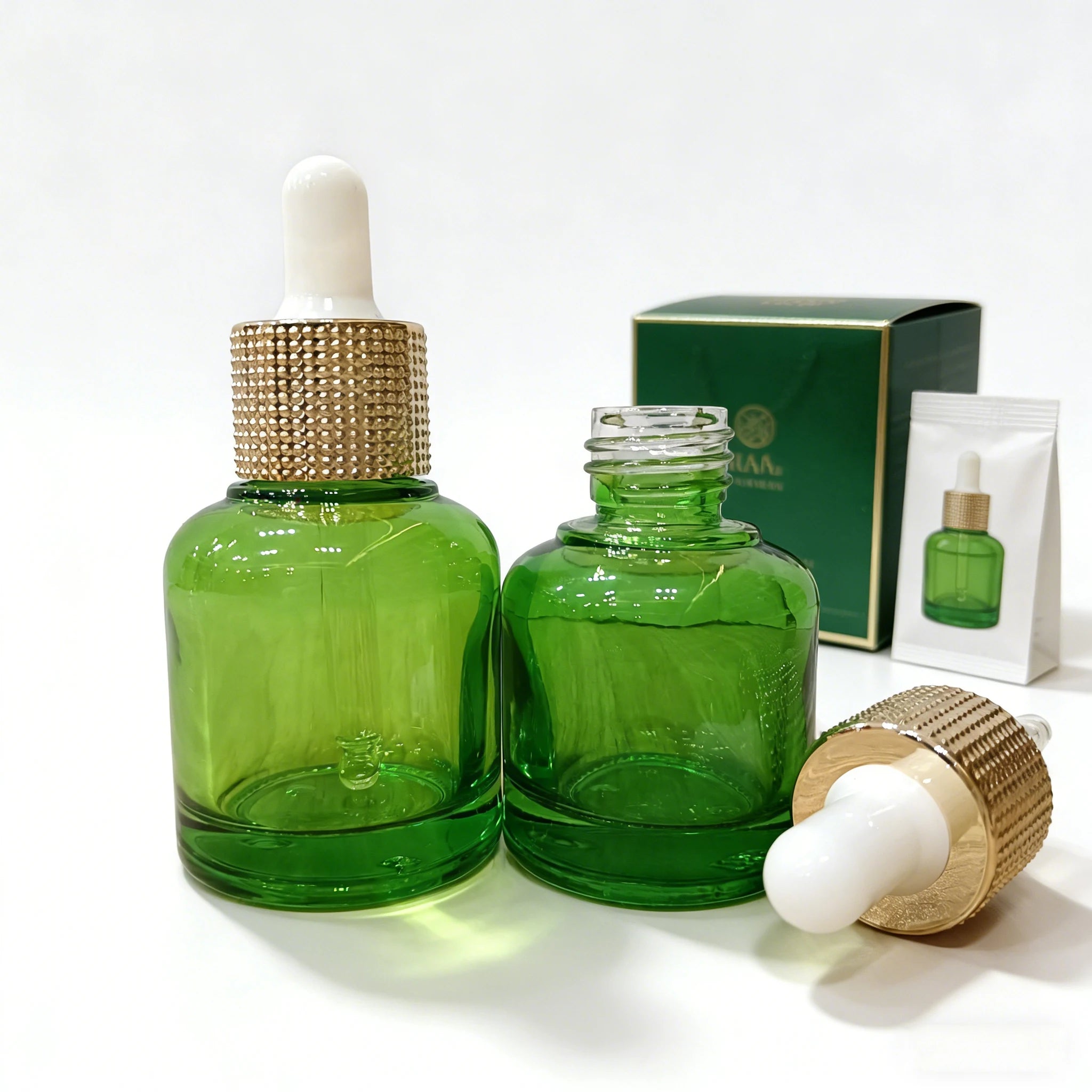 Wholesale 1oz Glass Essential Oil Serum Dropper Essence 30ml Glass Bottle with Dropper Lid for Cosmetic Packaging - 图片 2
