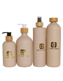 In Stock Biodegradable Wheat Straw Container Plastic Cosmetic Spray Lotion  Bottle 100ml 250ml 300ml 400ml 500ml for Shampoo