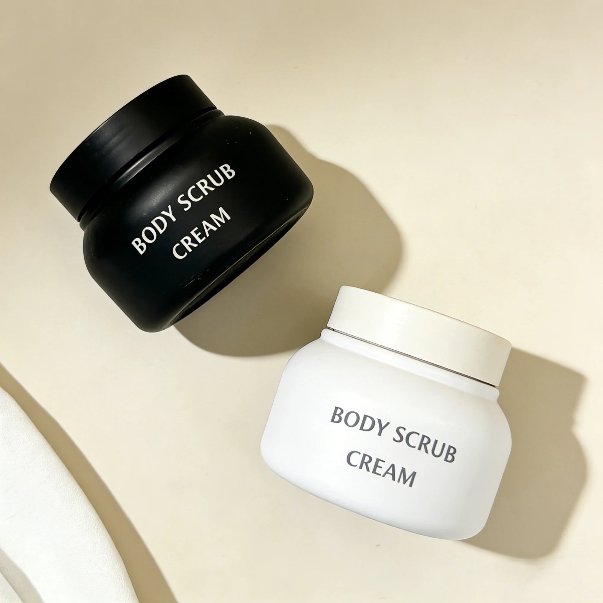 Custom Printed 8oz PET White Black Cosmetic Cream Jars Plastic Body Scrub Container With Lids - 图片 6