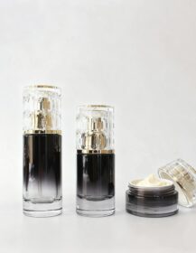 Empty Gradient Black 20ml 30ml 50ml 100ml 120ml Glass Bottle for Essence Lotion Spray Face Cream Cosmetic Packaging