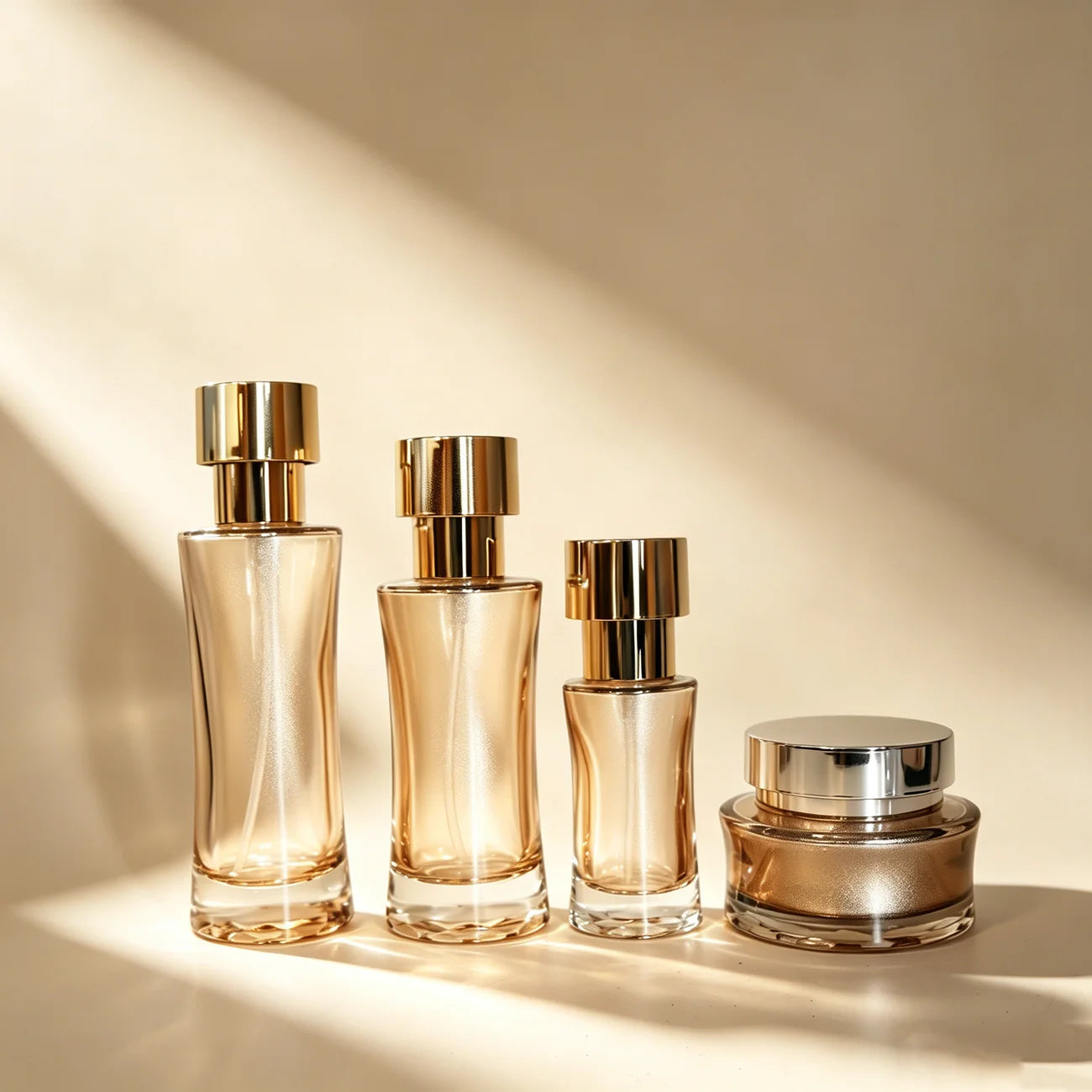 Cosmetic Packaging Set Containers 40ml 100ml 120ml 30g 50g 100g Skincare Serum Lotion Cream Glass Bottles and Jars - 图片 2