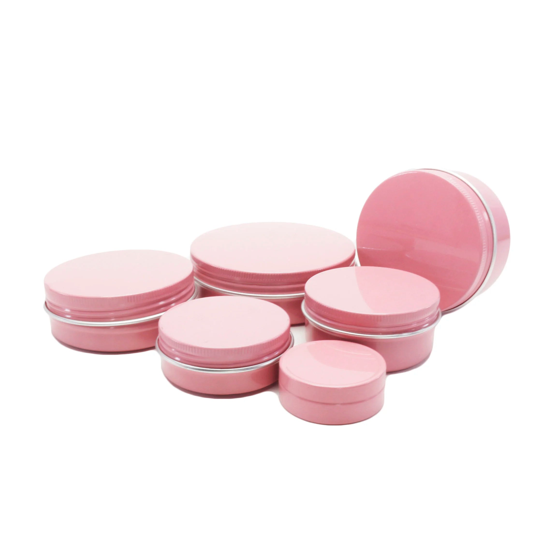 15ml 30ml 60ml Empty Pink Aluminum Round Jar Candy Tin for Lip Balm