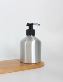 Empty Round Silver Metal Aluminum Pump Bottle for Hand Soap Hair Conditioner Shampoo Packaging 8oz 250ml