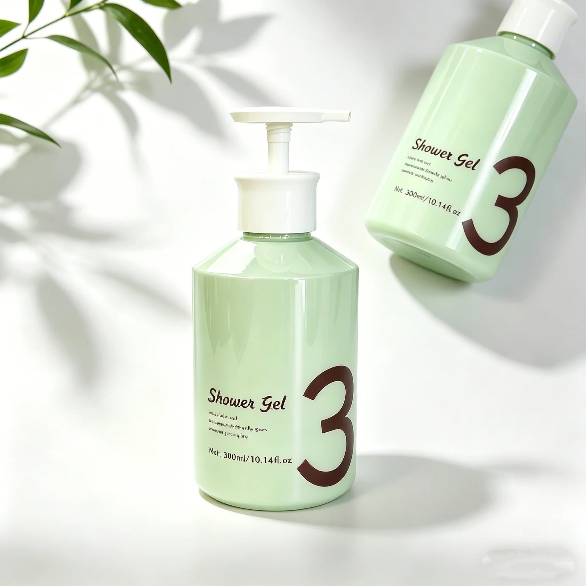 Custom 300ml 500ml Empty Glass Round Pump Sprayer Lotion Bottle Hand Wash Bottle Shampoo Soap Bottles for Cosmetic Packaging - 图片 2