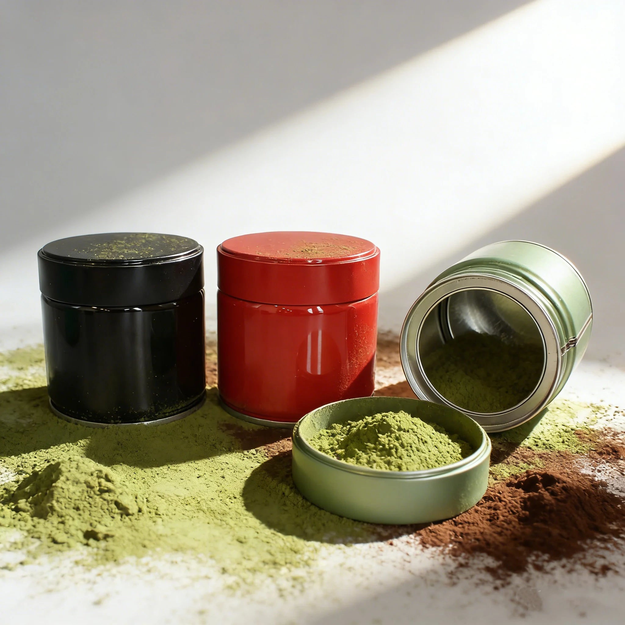 Custom 30g Matcha Tin Can for Travel-Sized Coffee Tea Powder Printing Metal Packaging Cans Tea Tin Can with Sealed Screw Cap - 图片 3