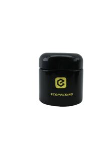 Luxury UV Black Violet Glass Jar 100g Plastic Cap Skin Care Face Cream Concentrate Cosmetic Jar