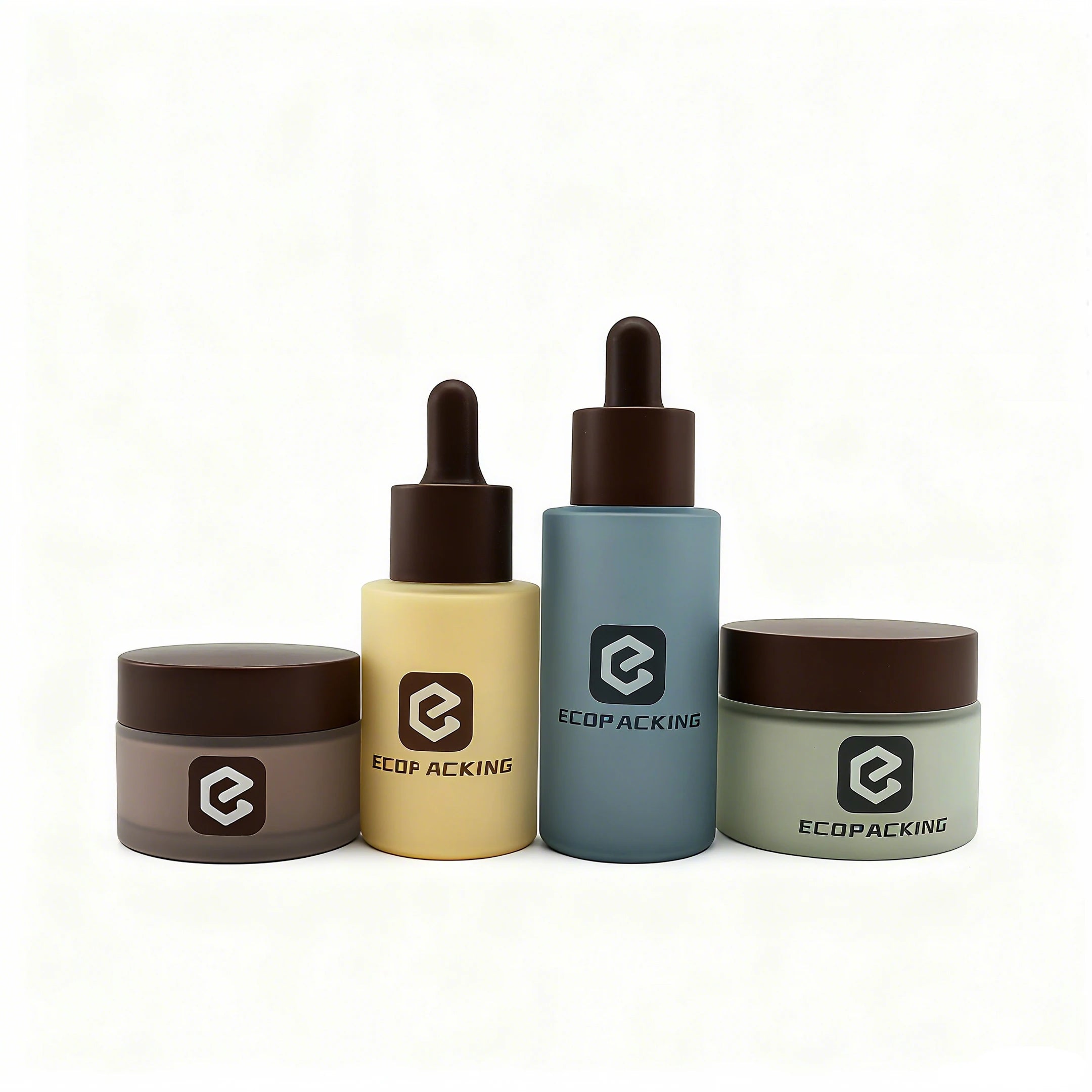 30ml Flat Frosted White Glass Dropper Pump Bottle with Hot Stamping for Eye Drops Essential Oils Cosmetics & Lotions - 图片 6