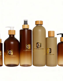 Biodegradable Shampoo & Lotion Spray Container Compostable Wheat Straw Cosmetic Bottle Custom Color Spray Cap 8888J