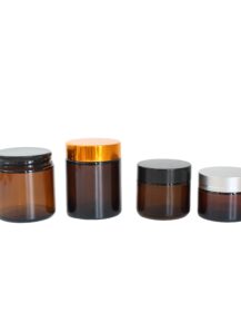 In Stock Mini 5g 10g 15g 20g 30g 50g 100g 4 oz Amber Cosmetic Glass Jars Packaging with Lids