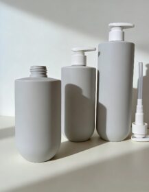 Luxury Large Capacity Empty Shampoo & Conditioner Bottles 500ml/400ml/350ml Grey HDPE Body Wash Shower Gel Packaging