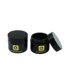 Round 5g 5ml Black Dark Violet Glass Jar UV Gel Glass Jar Concentrate Container