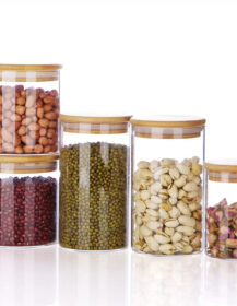 1oz 2oz 4oz 8oz 16oz Custom Borosilicate Glass Storage Food Jam Jars With Bamboo Wooden Lids