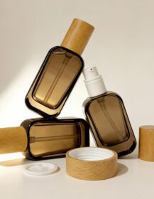 Natural Environmental Protection 30ml-120ml Skin Care Serum Cosmetic Lotion Pump Glass Bottle Jar Set 888J