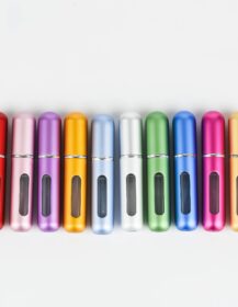 Wholesale Small Mini 5ml 8ml Aluminum Glass Perfume Bottle Refillable Empty with Pump Sprayer Bottom Filling