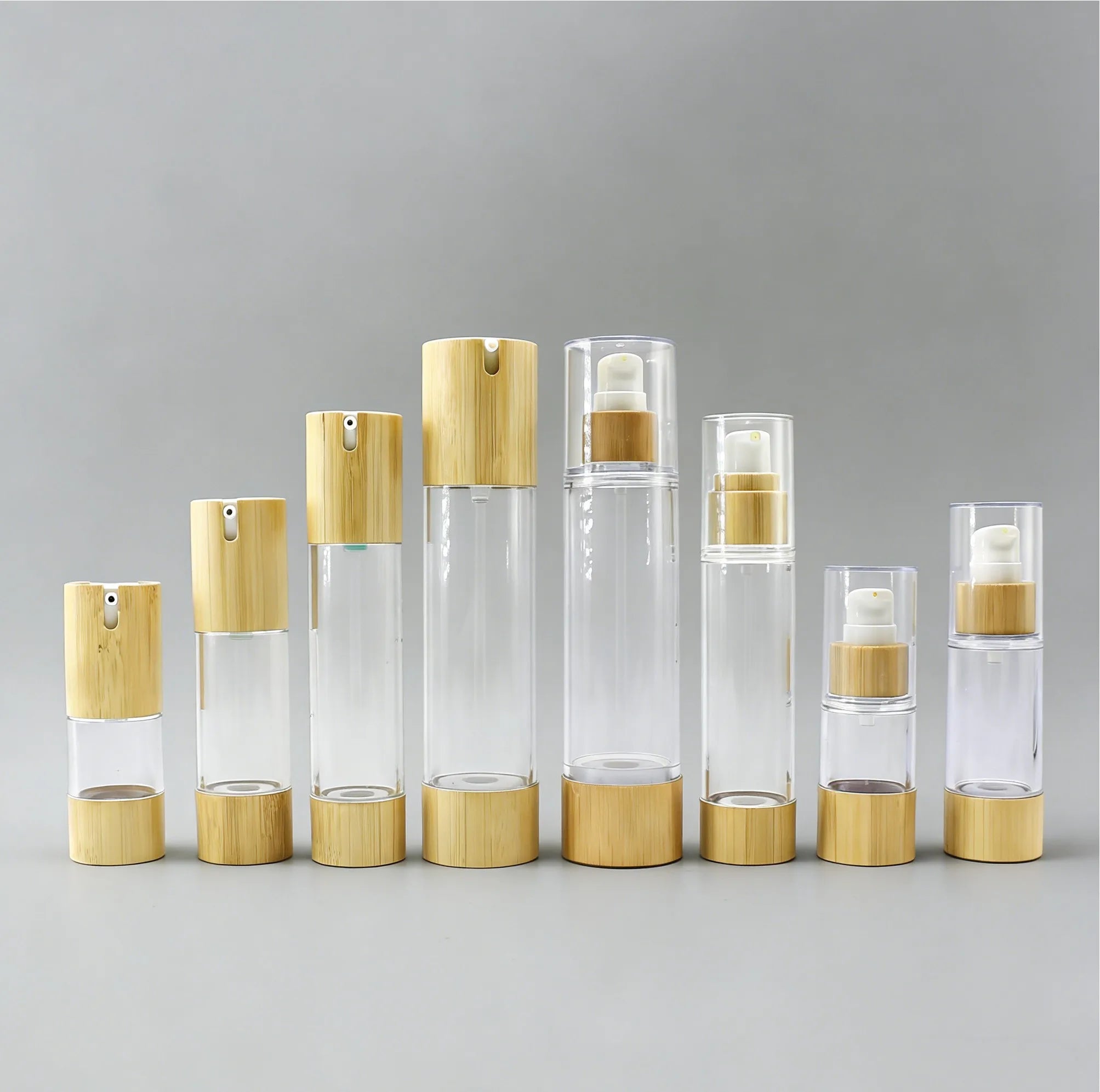 Cosmetic Bamboo Airless Bottle 15ml 30ml 50ml 100ml Lotion Essence Airless Pump Bottle C888