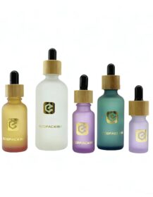 Customized Color Brand Logo Cosmetic Glass Facial Serum Bottle with Dropper 30ml 50ml 100ml Essential Oil Round Glass Bottle