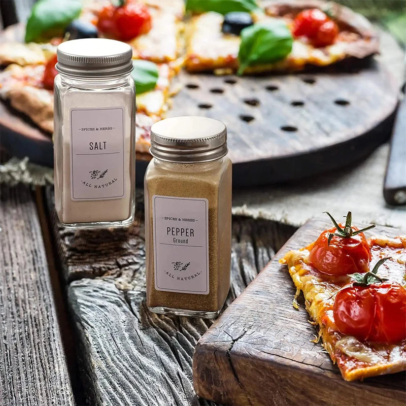 12pcs 24pcs OEM Empty Food Grade Spice Glass Jar Container with Lid for Kitchen Salt Shaker Bottle 4oz 120ml - 图片 3