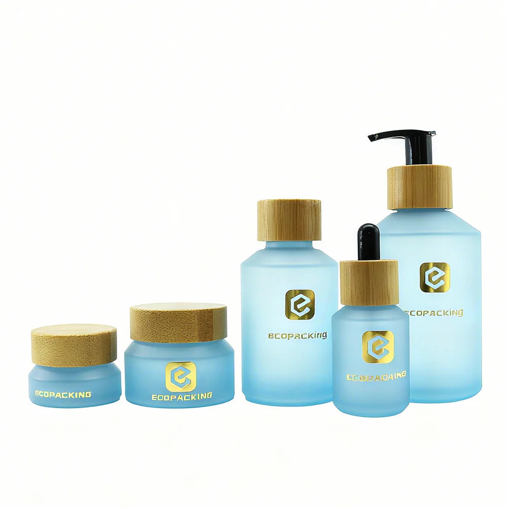 Cosmetic Slanted Shoulder Lotion Bottle 5/15/30/50/120ml Custom Color Set Glass Lotion Pump Bottle for Mascara - 图片 5