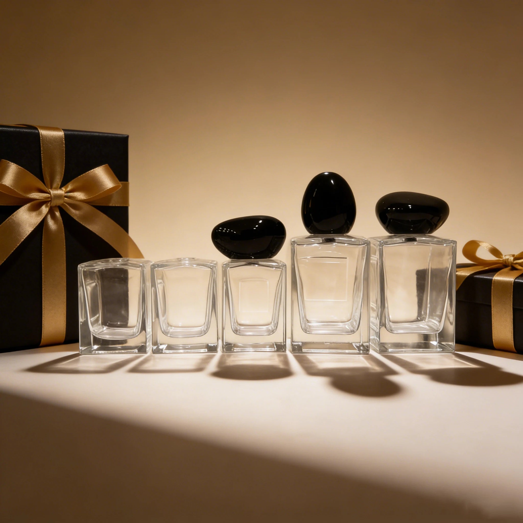 Custom Empty Luxury Perfume Container Spray 30ml 50ml 100ml Thick Bottom Glass Square Perfume Bottle with Black Cap - 图片 2