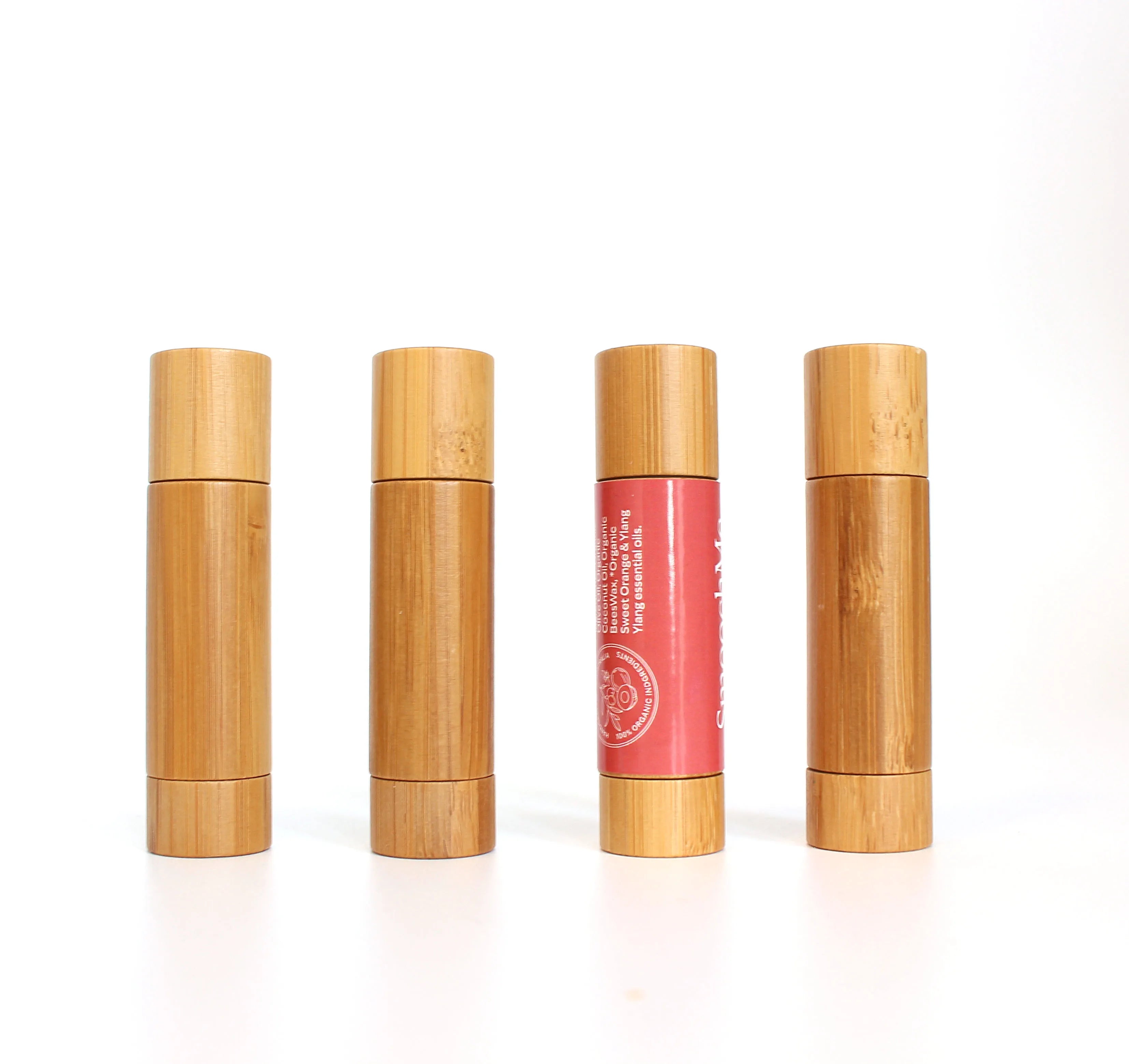 Biodegradable Empty Lip Balm Containers 5g Bamboo Wooedn Lipstick Tube Packaging - 图片 6