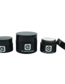 Cosmetic Packaging 5g 10g 15g 20g 30g 50g 100g Matte Black Glass Cosmetic Cream Jar