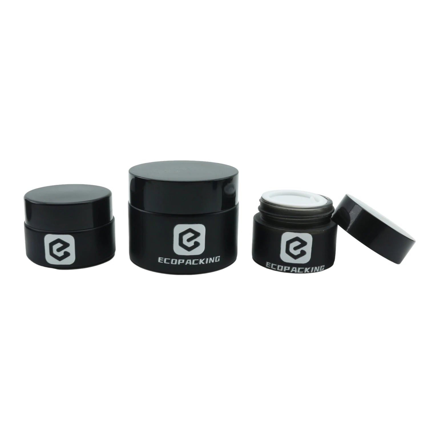 Cosmetic Packaging 5g 10g 15g 20g 30g 50g 100g Matte Black Glass Cosmetic Cream Jar