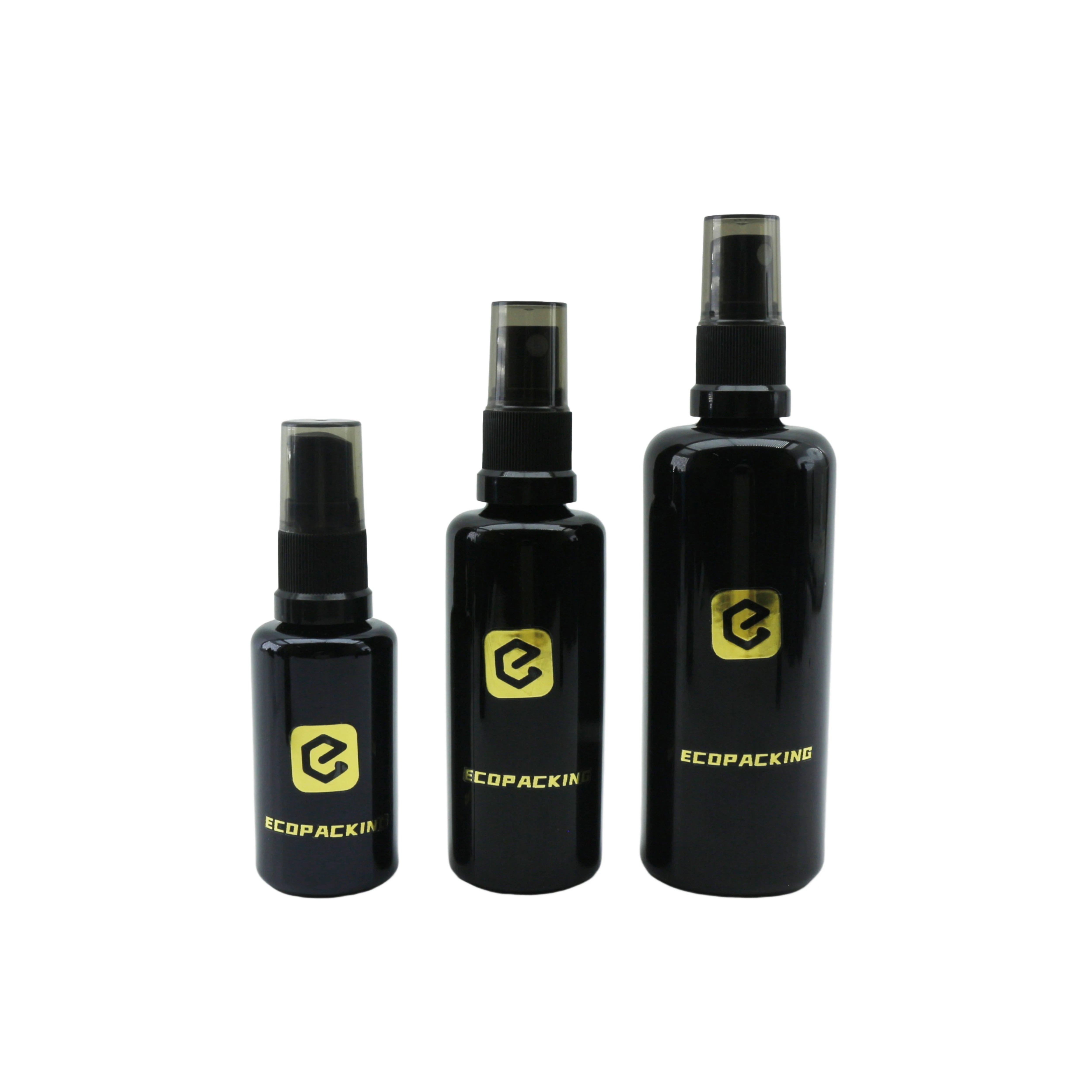 Skincare Packaging 5ml 10ml 15ml 30ml 50ml 100ml Pump Spray Serum Oil UV Black Glass Bottle - 图片 4