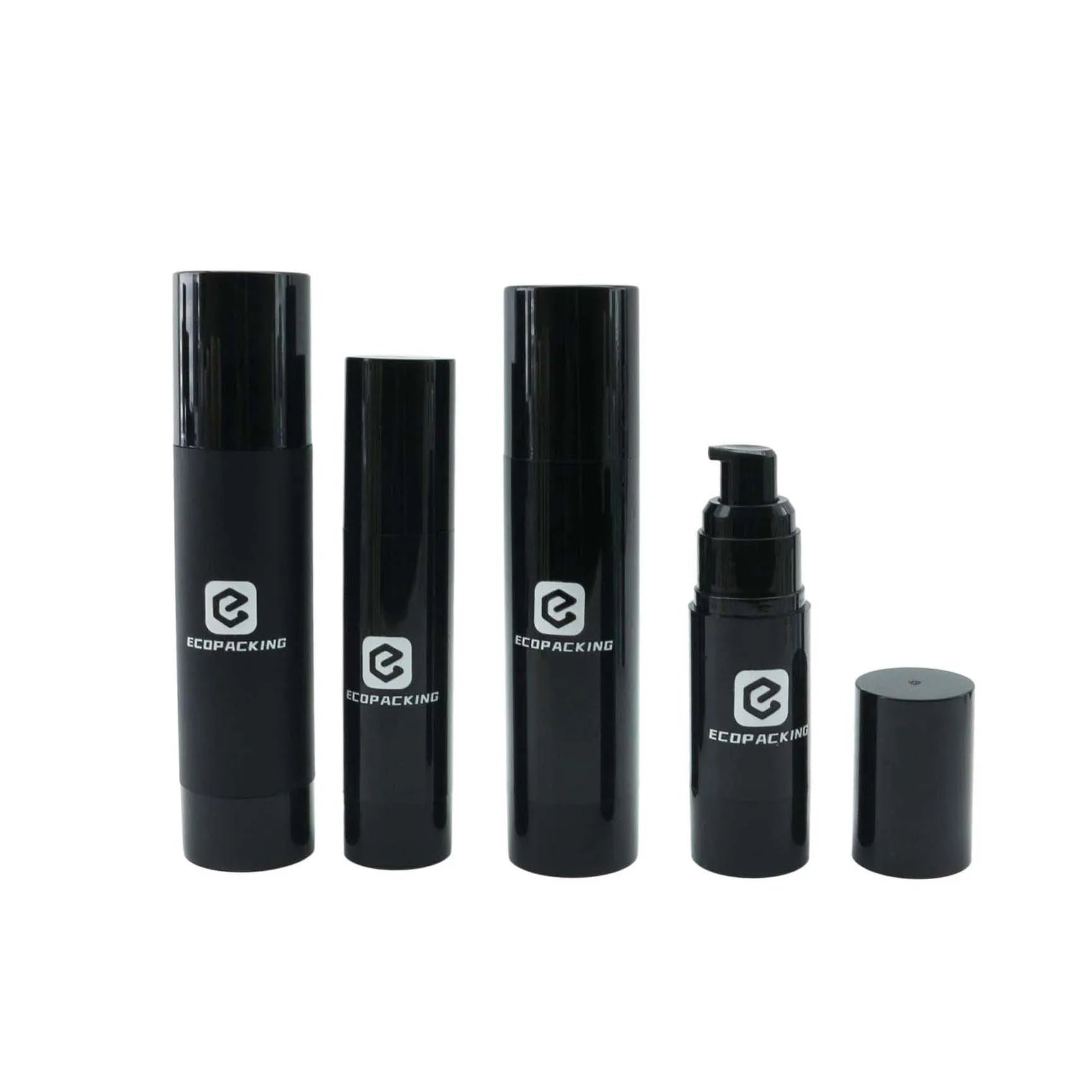 15ml 30ml 50ml Cosmetic Packaging Lotion Pump Black Round Skin Care Airless Bottle - 图片 2