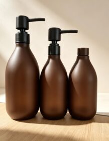 Matte Empty Plastic Shampoo and Conditioner Bottles 300ml 500ml Refillable Luxury Beauty Packaging with Pump