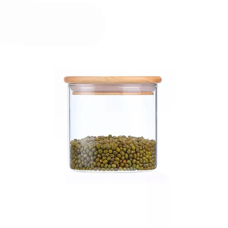 High Borosilicate Heat Resistant Airtight Food Spice Glass Storage Jar Container with Bamboo Lid R888 - 图片 4