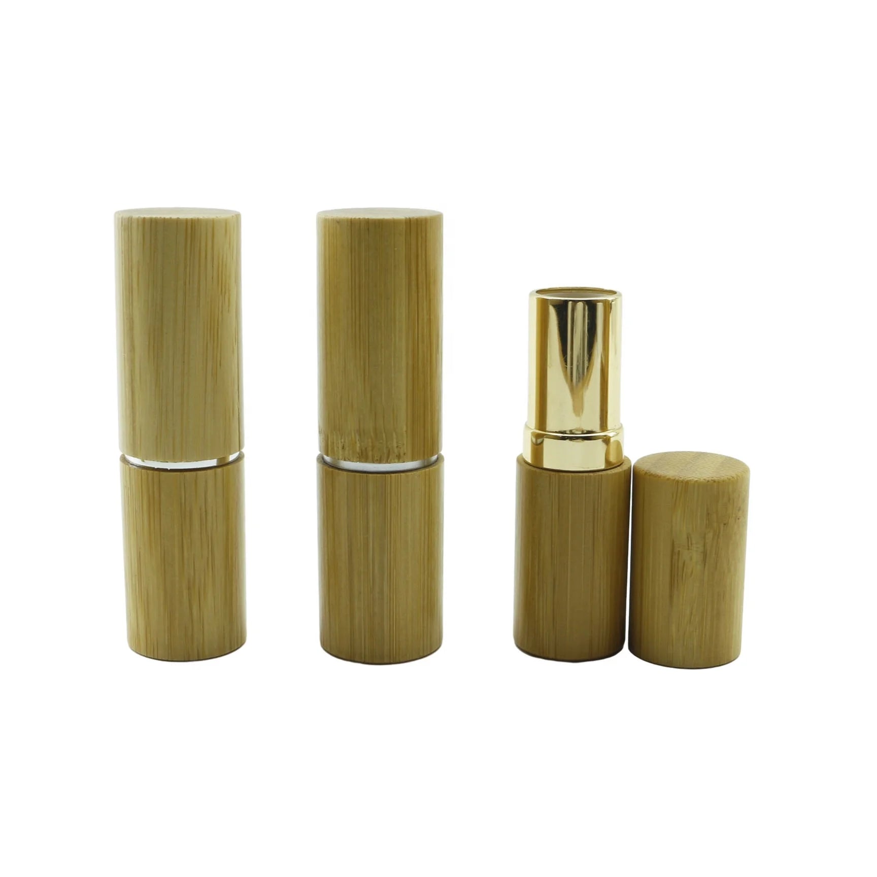 Cosmetic Packaging Empty Bamboo Lipstick Tube 5g 5ml Lip Balm Container