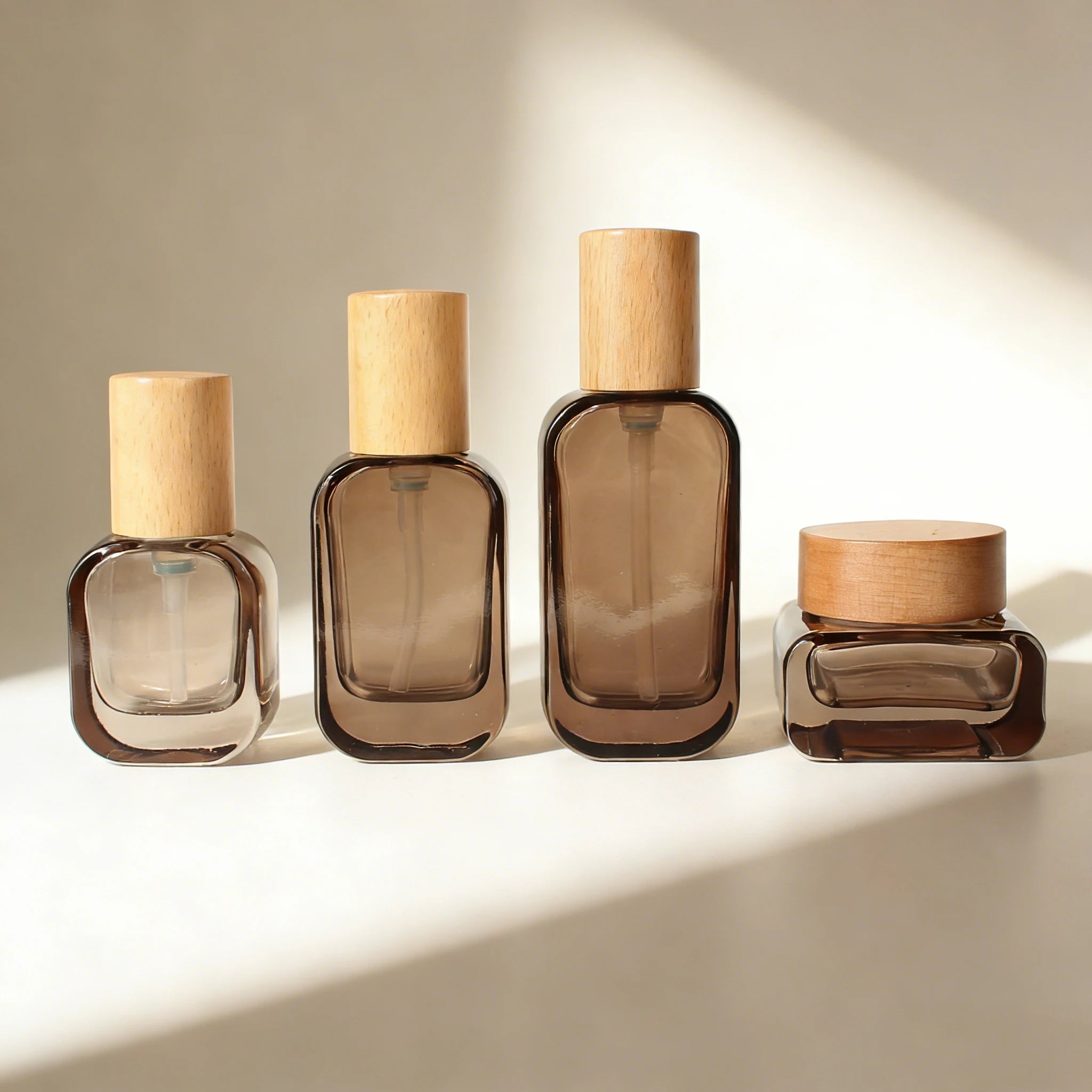 Luxury Custom Amber Glass Pump Spray Bottle for Hair Oil Perfume Essential Oil Lotion 20ml 30ml 50ml 100ml 120ml