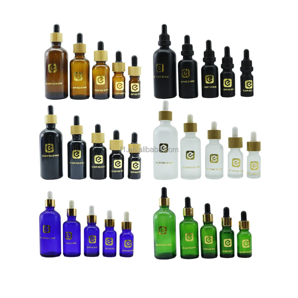 Custom Frosted 30 ml 50ml 60 ml 100ml Glass Dropper Bottles Cosmetic 5ml 10ml Glass Perfume Spray Bottle with Bamboo Lid Cap - 图片 6