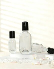 Wholesale Clear Glass Roll on Bottles 10ml 30ml 50ml Transparent Empty Roller Vials for Skincare Serum Aromatherapy Packaging