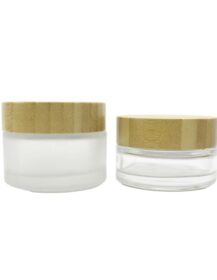 5g--100g 16oz Glass Jars with Bamboo Lids 60 g Jar with Wood Lid Cosmetic Bamboo Lid 500 ml 100ml Frosted clear Jars 20/30/50g