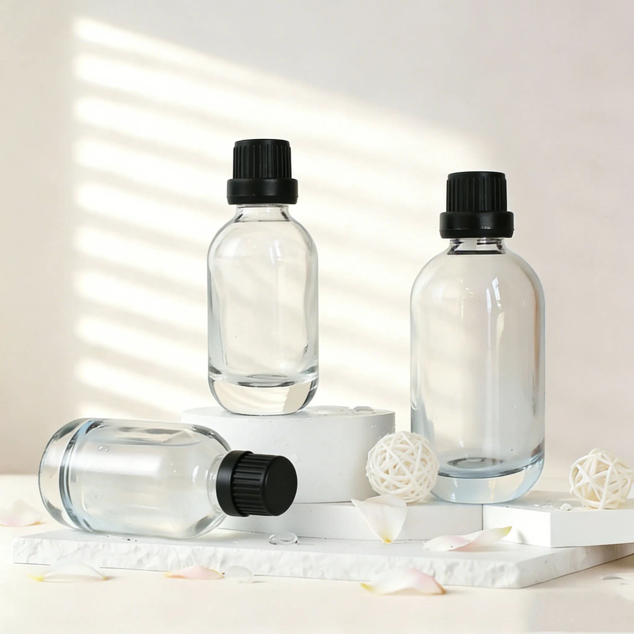 Wholesale Heavy Duty Clear Glass Bottles 10ml 30ml 50ml Bulk Empty Essential Oil Containers for Aromatherapy Lab Use - 图片 2