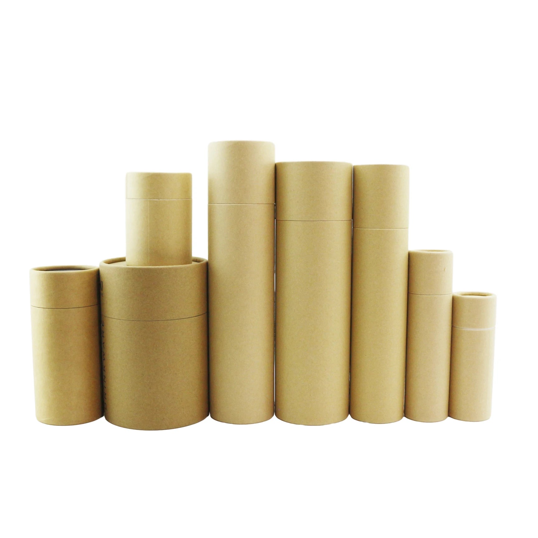 100% Recycled Round Cardboard Box Food Grade Paper Tube Packaging for Essential Oils Perfumes Mascara Wigs Elegant Gift Cylinder