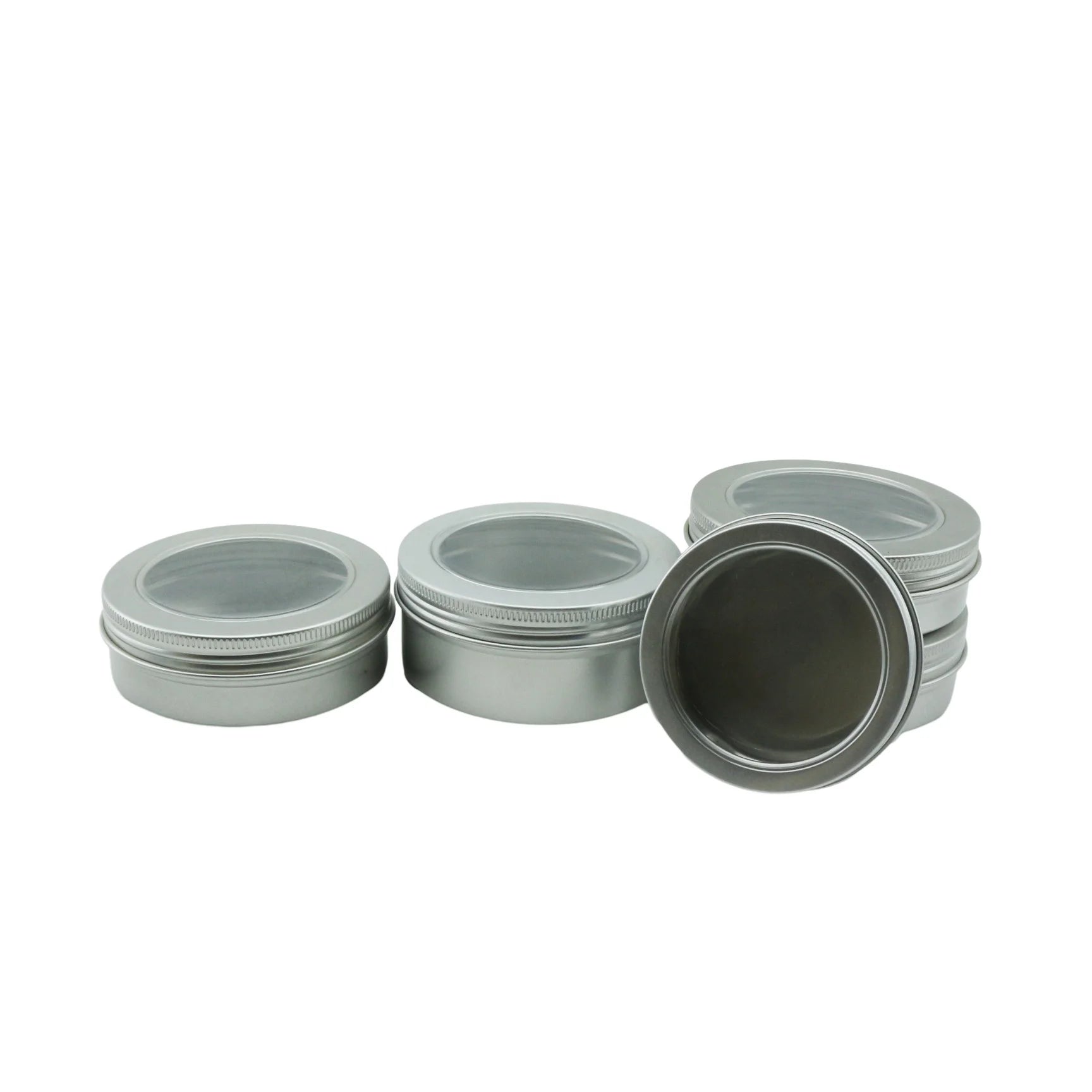 Window Top clear Cap Aluminum Tea Tin Jar with Screw on Lid Food Grade for Saffron Spice Metal Package Round - 图片 6