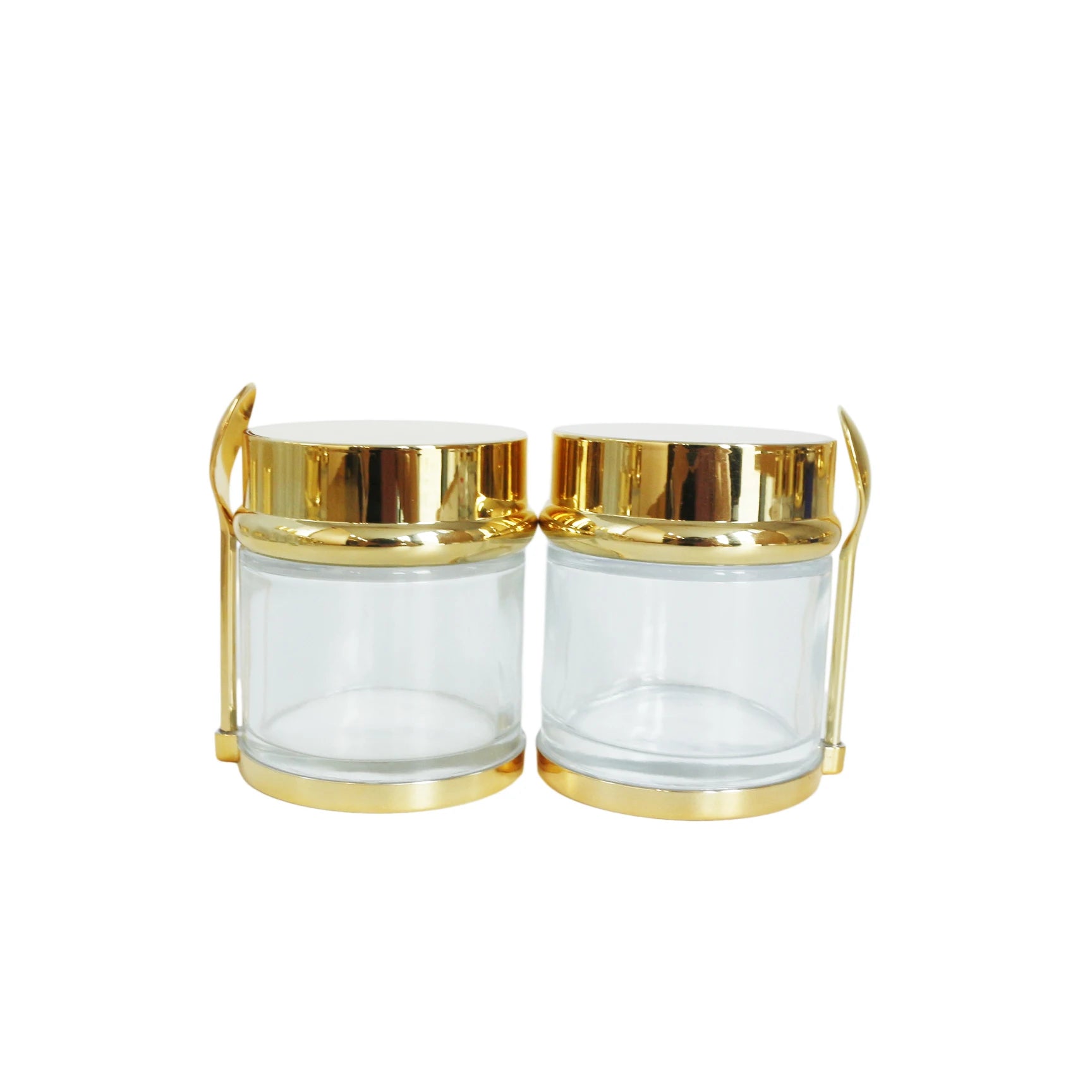 Luxury Custom OEM 30ml 50ml 80ml Glass Jar with Spatula Empty Cosmetic Packaging for Cream Body Balm Butter Lotion Skin Care