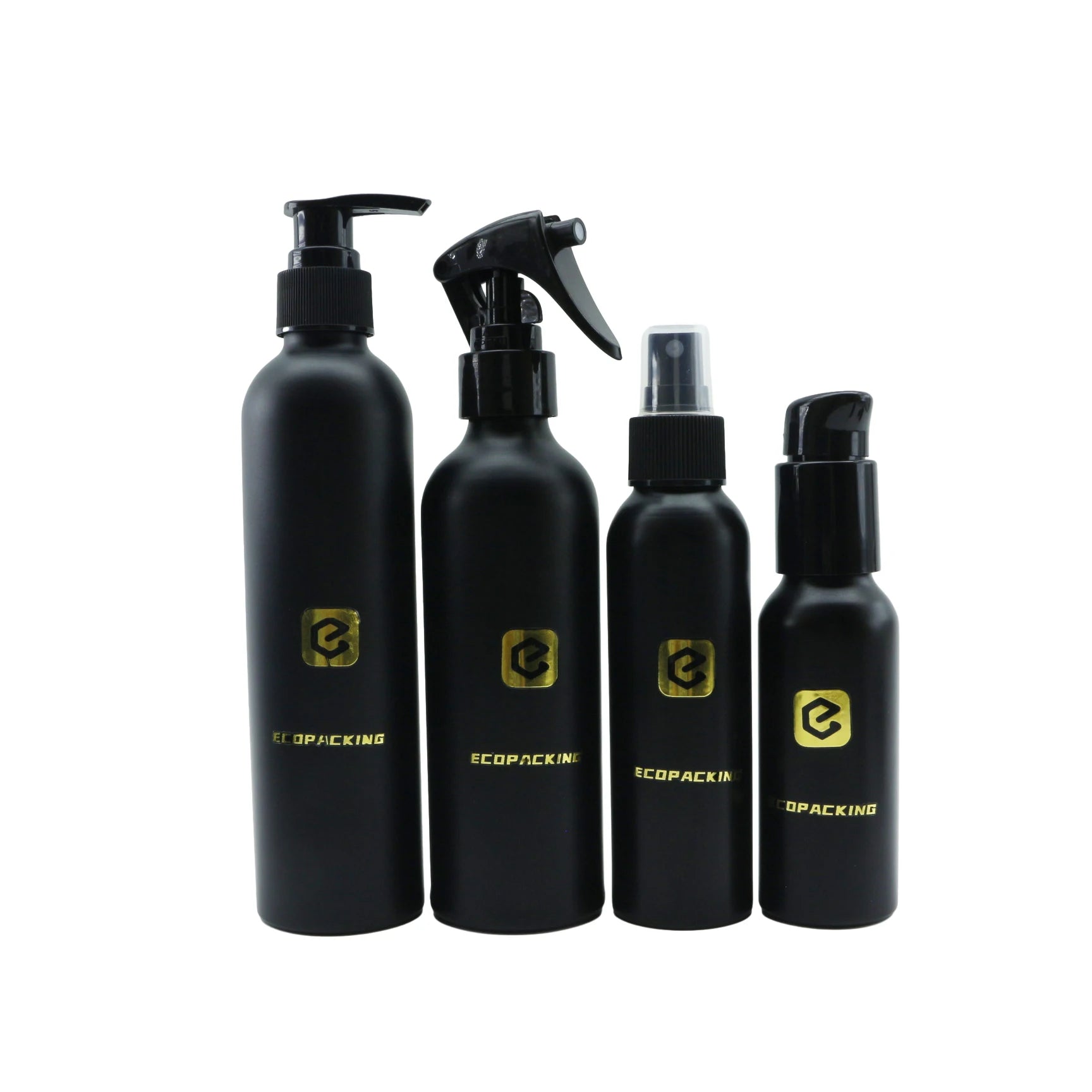 Matte Black 50ml 100ml 150ml Aluminum Trigger Spray Bottle Cosmetic Fine Mist Spray Bottles